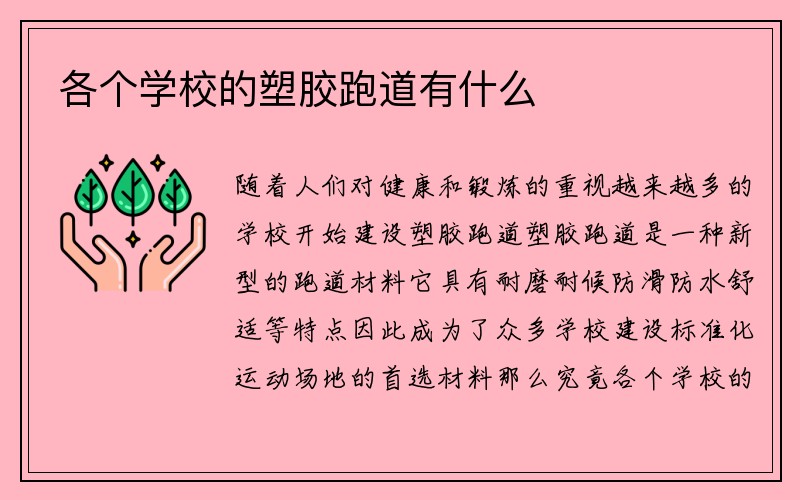 各个学校的塑胶跑道有什么