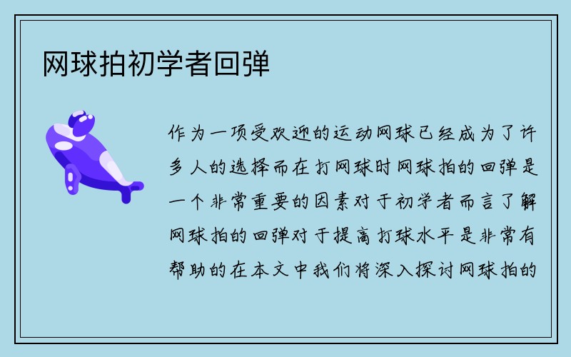 网球拍初学者回弹