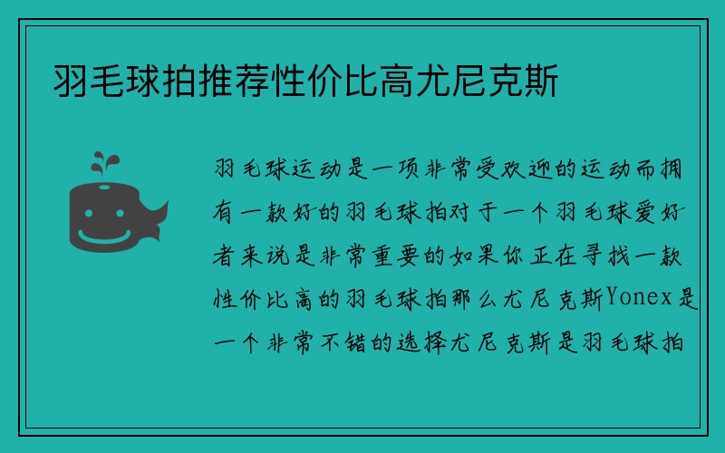 羽毛球拍推荐性价比高尤尼克斯