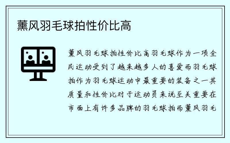 薰风羽毛球拍性价比高