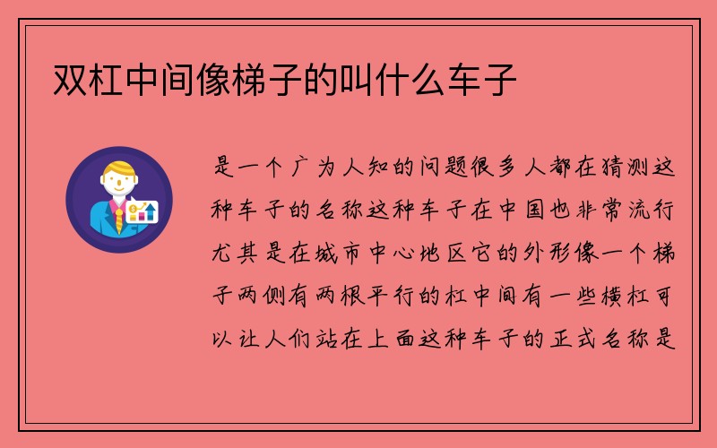 双杠中间像梯子的叫什么车子